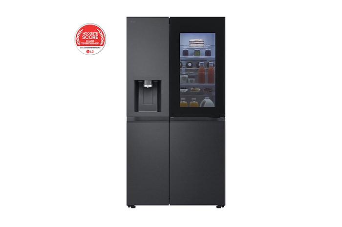 Voorkant van 628L Amerikaanse koelkast Zwart | InstaView™ | DoorCooling+™ | UVNano™ - GSXE91EVAD